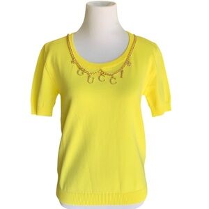 🆕 Gucci Style Yellow knit top 🆕